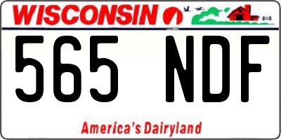 WI license plate 565NDF