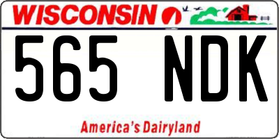 WI license plate 565NDK