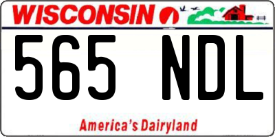 WI license plate 565NDL