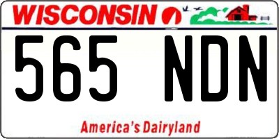 WI license plate 565NDN