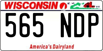 WI license plate 565NDP