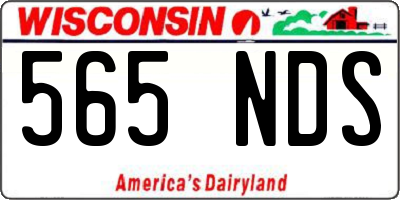 WI license plate 565NDS
