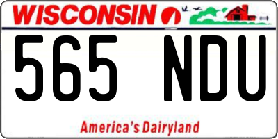 WI license plate 565NDU