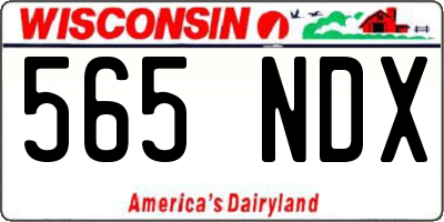 WI license plate 565NDX