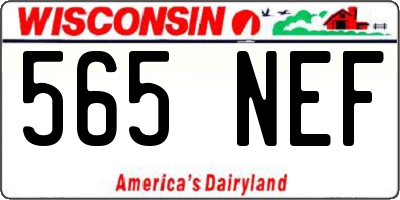 WI license plate 565NEF