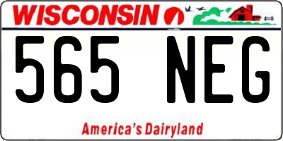 WI license plate 565NEG