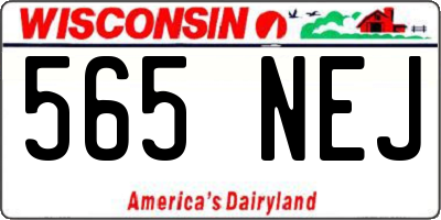 WI license plate 565NEJ