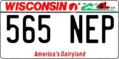 WI license plate 565NEP