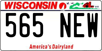 WI license plate 565NEW