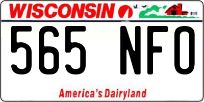 WI license plate 565NFO