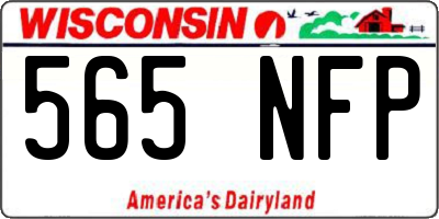 WI license plate 565NFP