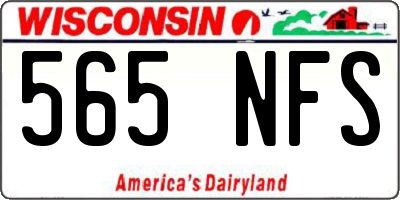 WI license plate 565NFS