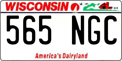 WI license plate 565NGC