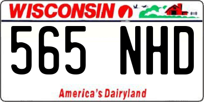 WI license plate 565NHD