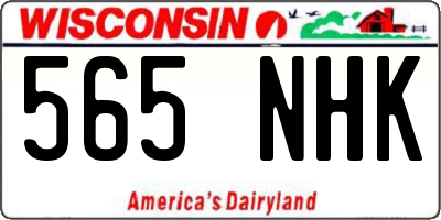 WI license plate 565NHK