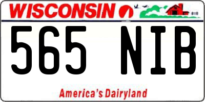WI license plate 565NIB