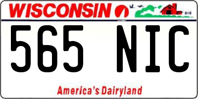 WI license plate 565NIC