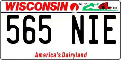 WI license plate 565NIE