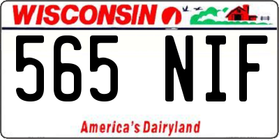 WI license plate 565NIF