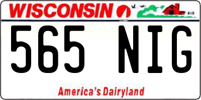 WI license plate 565NIG
