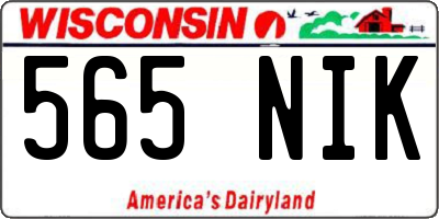 WI license plate 565NIK