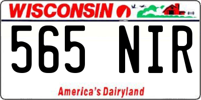 WI license plate 565NIR