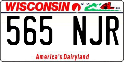WI license plate 565NJR