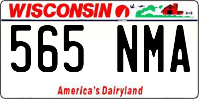 WI license plate 565NMA