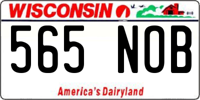 WI license plate 565NOB