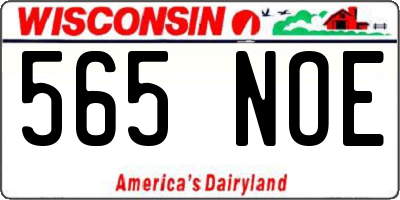 WI license plate 565NOE
