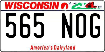WI license plate 565NOG