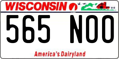 WI license plate 565NOO