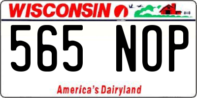 WI license plate 565NOP