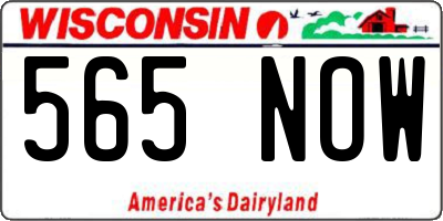 WI license plate 565NOW