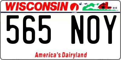 WI license plate 565NOY