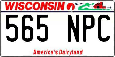 WI license plate 565NPC