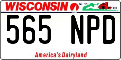 WI license plate 565NPD
