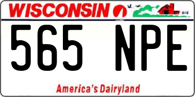 WI license plate 565NPE