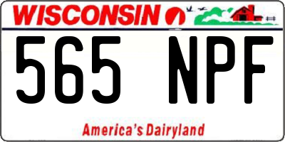WI license plate 565NPF