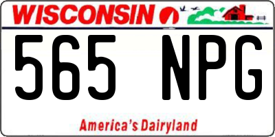 WI license plate 565NPG