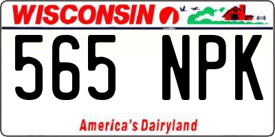 WI license plate 565NPK