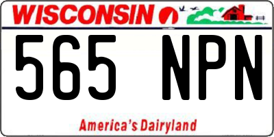 WI license plate 565NPN