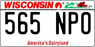 WI license plate 565NPO