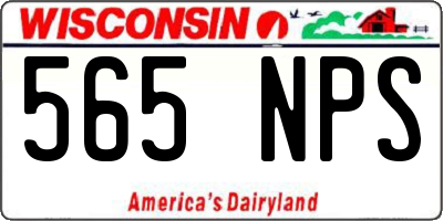 WI license plate 565NPS