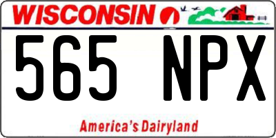 WI license plate 565NPX
