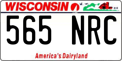 WI license plate 565NRC