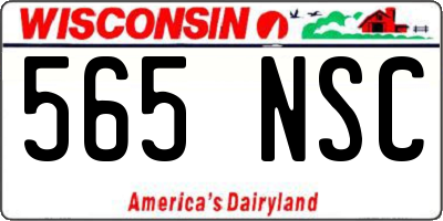 WI license plate 565NSC