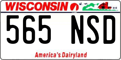 WI license plate 565NSD