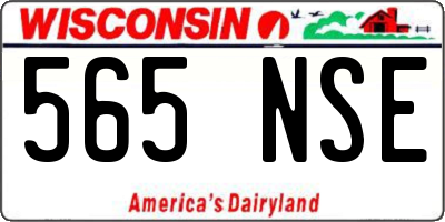 WI license plate 565NSE