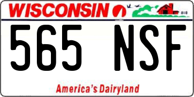 WI license plate 565NSF
